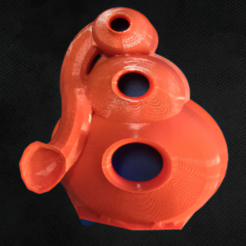 3D Printed Shrimp Cave Orange L