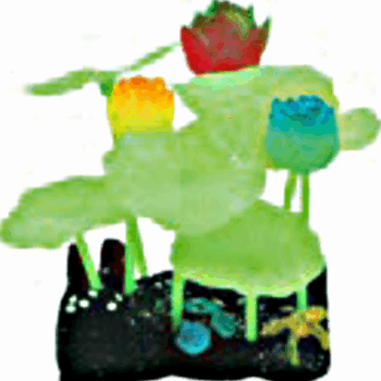 AD Glowing Lotus flower + Green Leaves